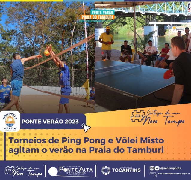 Torneios de Ping Pong e Vôlei Misto agitam o verão na Praia do Tamburi