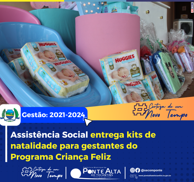 Assistência Social entrega kits de natalidade para gestantes do Programa Criança Feliz