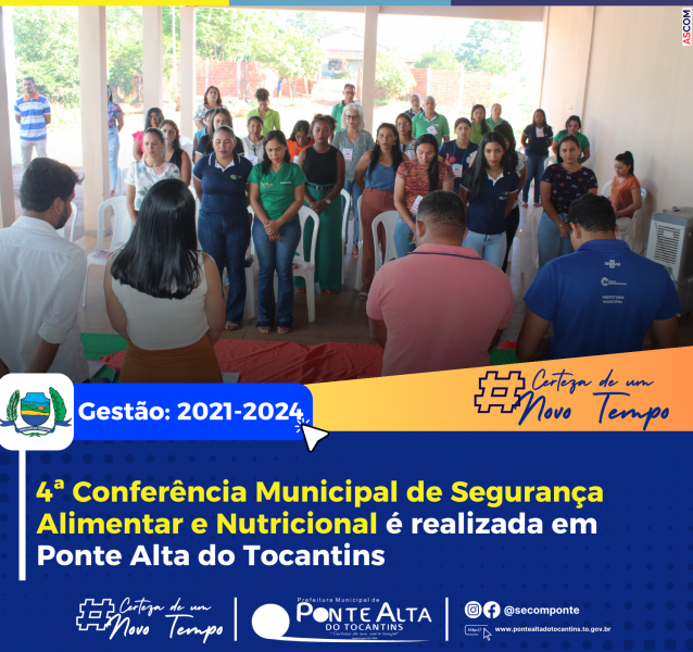 4ª Conferência Municipal de Segurança Alimentar e Nutricional é realizada em Ponte Alta do Tocantins