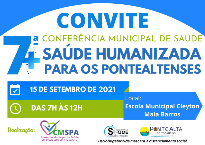 Convite para Conferência Municipal de Saúde será realizada no dia 15 de setembro