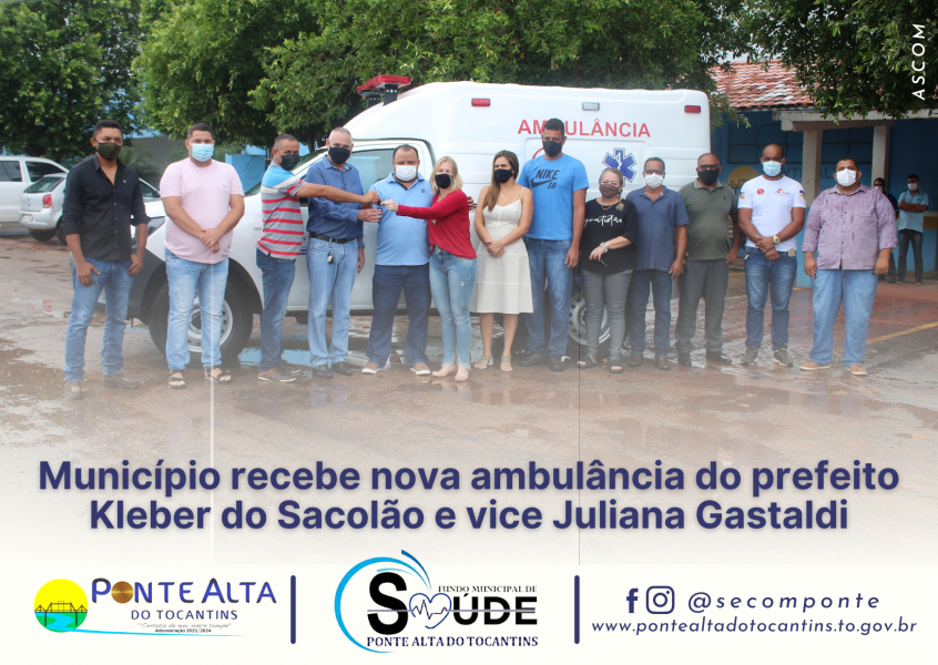 Município recebe nova ambulância do prefeito Kleber do Sacolão e vice Juliana Gastaldi
