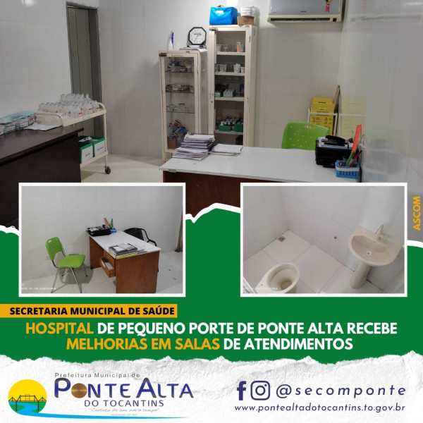 Hospital de Pequeno Porte de Ponte Alta recebe melhorias em salas de atendimentos